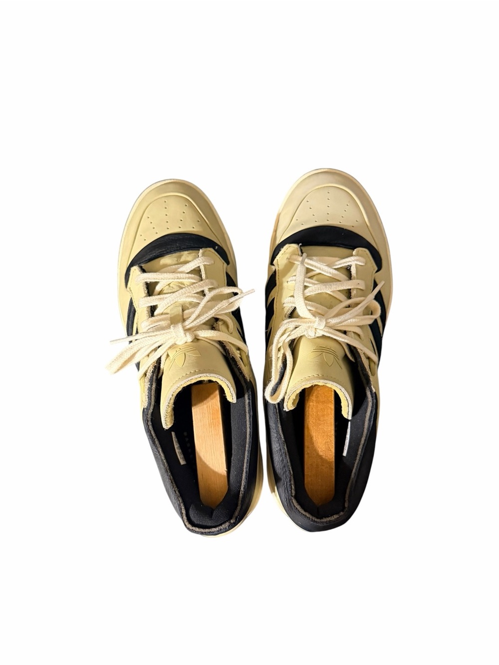 Adidas Forum Deconstructed Low Men’s 11.5 Cream Black Leather Sneakers - Picture 3 of 9